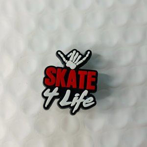 Skate for life croc charm